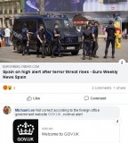 Fake news – the terrorist attack alert in Spain has NOT been raised to severe