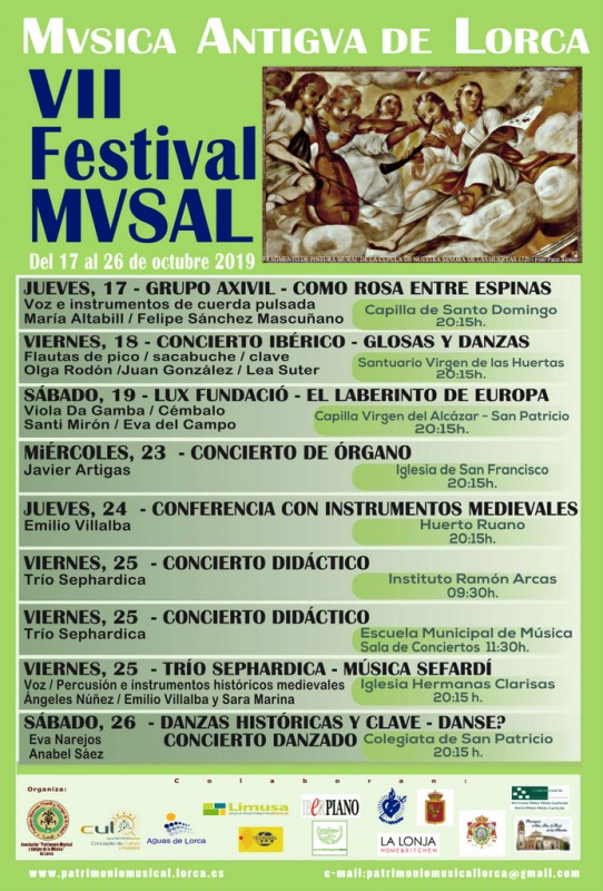 <span style='color:#780948'>ARCHIVED</span> - 17th to 26th October Free early Music concerts in Lorca; VII Festival MVSAL