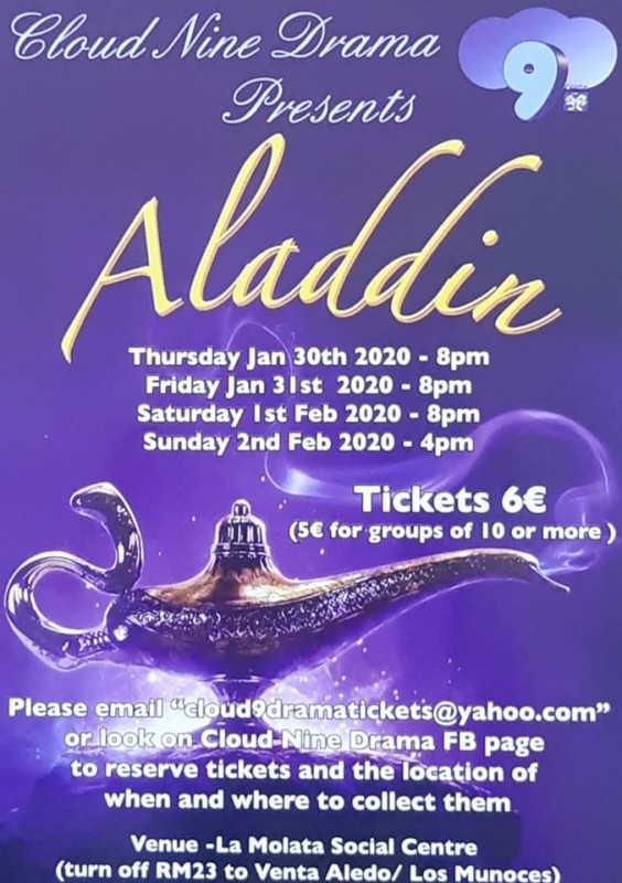 <span style='color:#780948'>ARCHIVED</span> - Tickets go on sale Thursday for the annual Cloud Nine pantomime; Aladdin