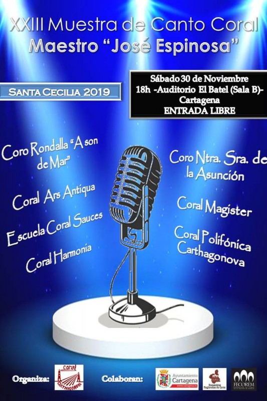 <span style='color:#780948'>ARCHIVED</span> - Saturday 30th November: seven choirs perform in Cartagena free concert