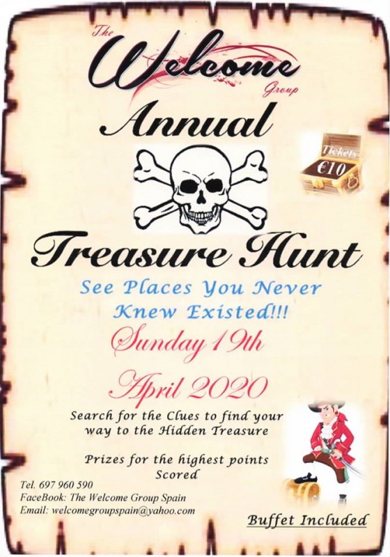 <span style='color:#780948'>ARCHIVED</span> - Sunday 19th April Welcome Group annual treasure hunt Mazarrón Camposol