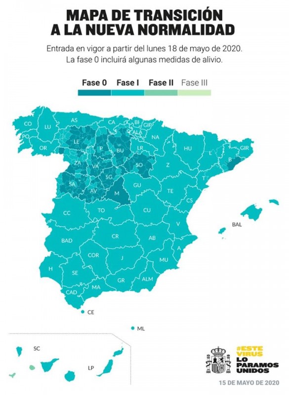 <span style='color:#780948'>ARCHIVED</span> - 70 percent of Spain is now in phase one including all three provinces of Valencia