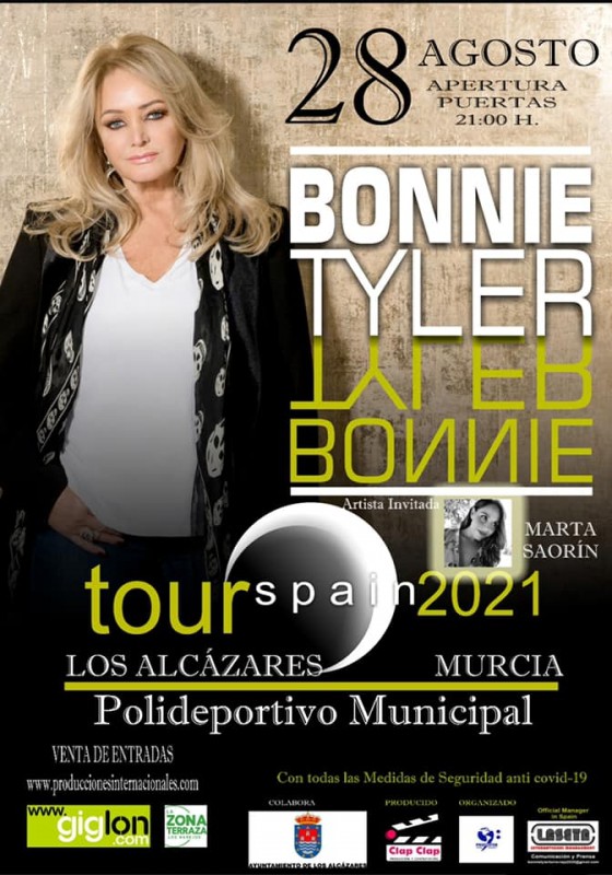 <span style='color:#780948'>ARCHIVED</span> - Bonnie Tyler tour reaches Los Alcazares on August 28