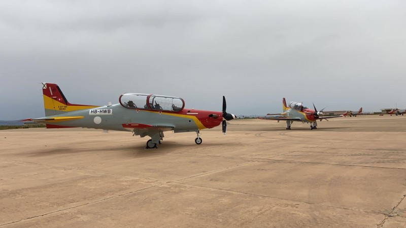 <span style='color:#780948'>ARCHIVED</span> - Two new Swiss Pilatus trainers arrive at San Javier Air Academy to replace veteran C-101