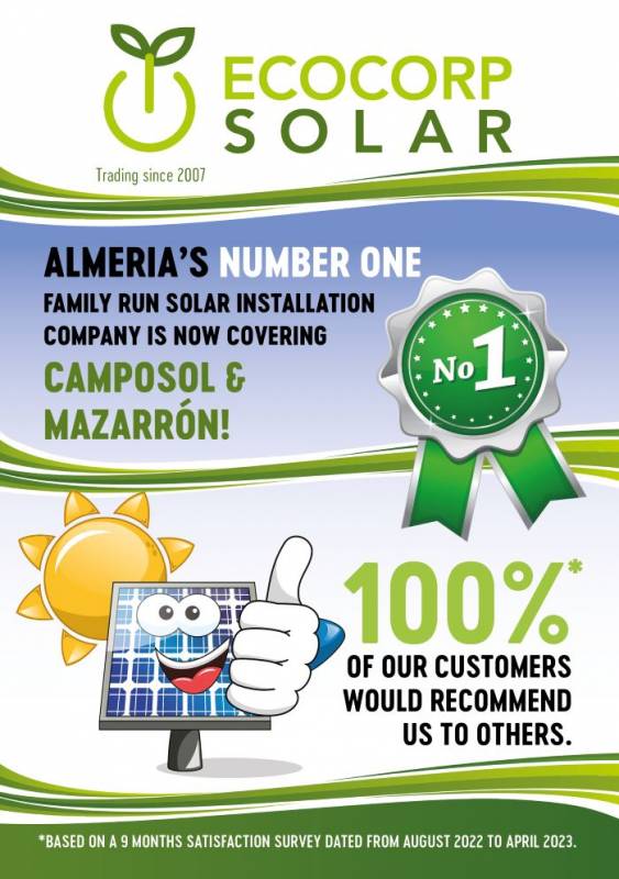 Ecocorp Solar, the No 1 family-run solar installation company in Almeria, is now covering Camposol and Mazarron