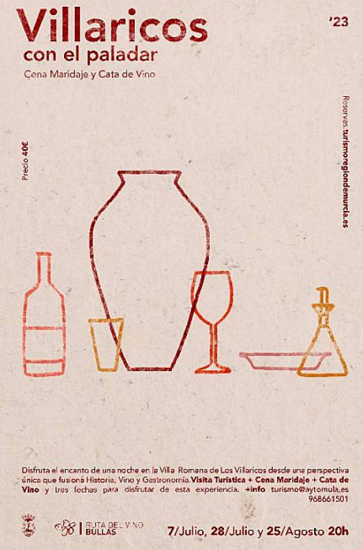 July 28 Fine dining and wine tasting at the Roman villa of Los Villaricos in Mula