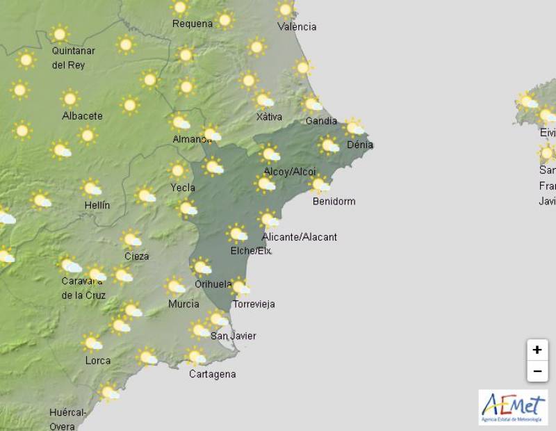 Very hot start to the week in Alicante: Weather forecast April 15-18