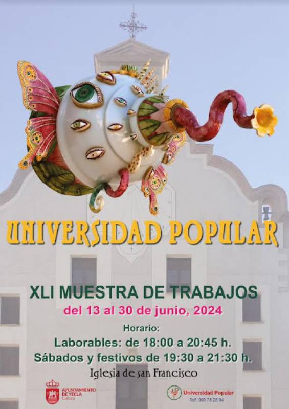 June 13 to 30 Exhibition of work by students at the people’s university of Yecla