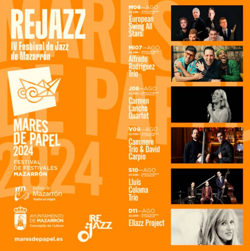 August 6 to 11 ReJazz season of free alfresco evening concerts in Puerto de Mazarron