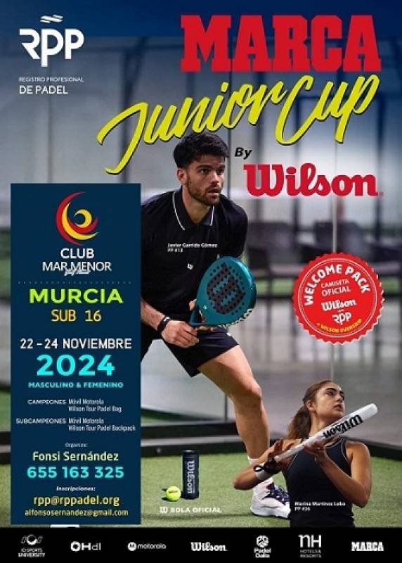 November 22-24 Padel Under 16s Marca Junior Cup by Wilson at Club MMGR Mar Menor Golf Resort