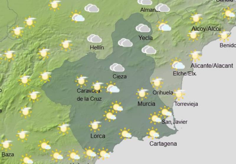 Storms die down for now: Murcia weekend weather forecast November 15-17