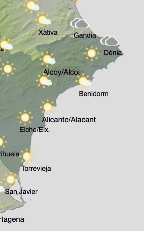 The sun will continue to shine in Alicante this weekend: Weather forecast December 12-15