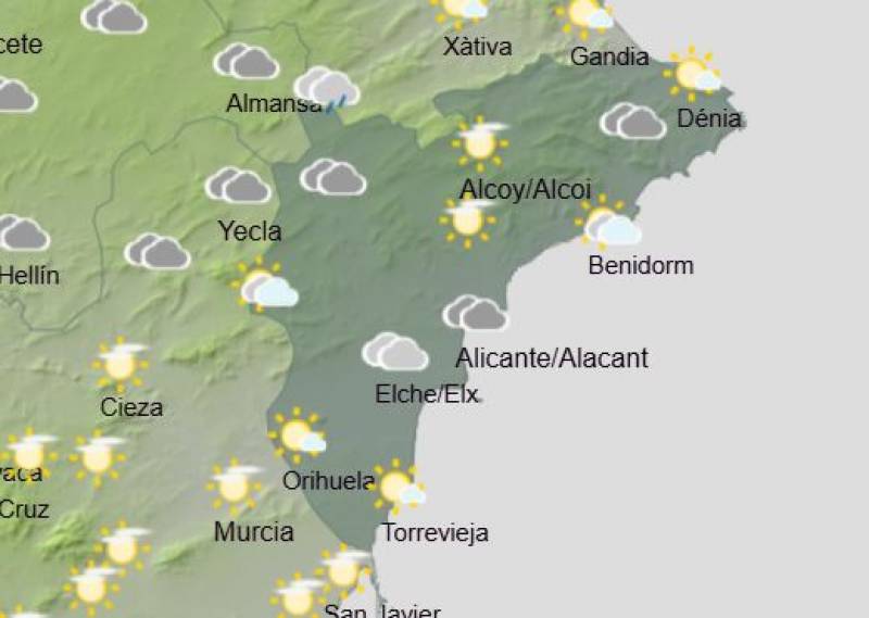 Alicante weekly weather forecast January 20-23: Sunshine and warmer temps