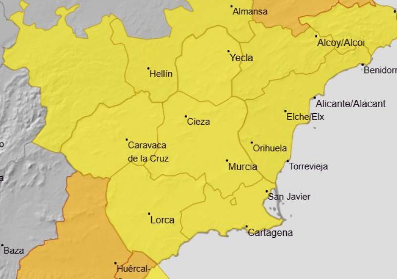 Murcia assesses storm damage as yellow warnings remain active this Tuesday and Wednesday