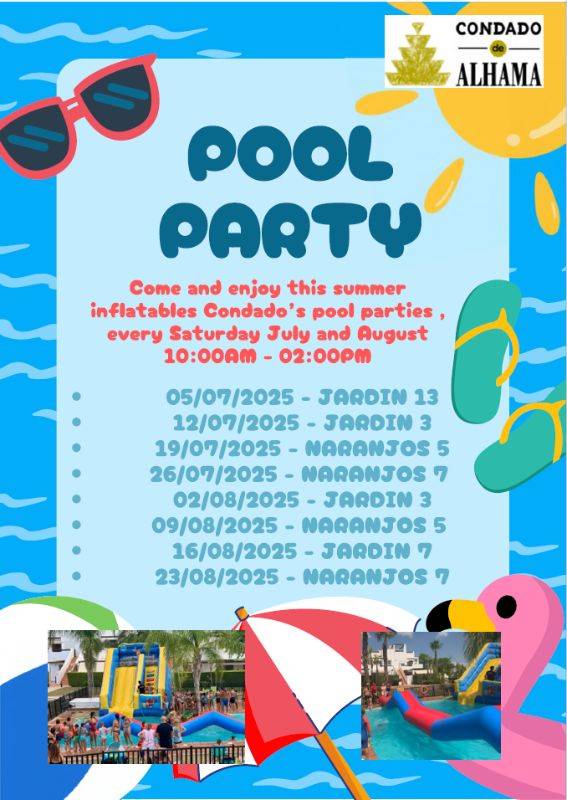 Summer pool party every Saturday at Condado de Alhama