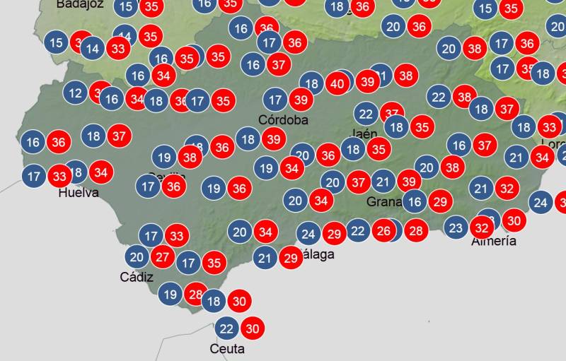 Andalucía weekly weather forecast July 21-24: Mostly sunny with cooler temperatures