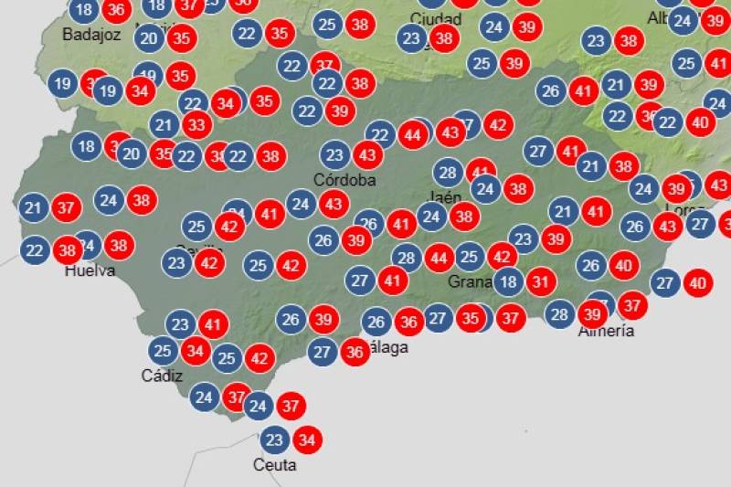 Andalucía weekly weather August 18-21: Hot inland, cooler breezes on the coast