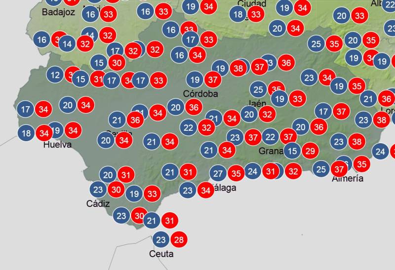 Andalucía weekly weather August 18-21: Hot inland, cooler breezes on the coast
