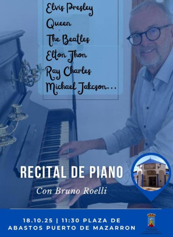 October 18 Piano concert in the indoor food market of Puerto de Mazarrón