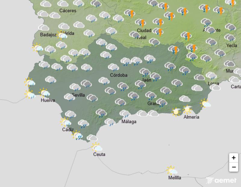 Wet and windy: Andalusia weather forecast December 1-4