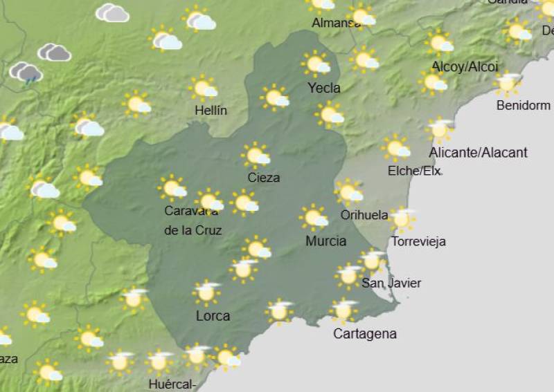 Up to 24 degrees in Murcia again this bank holiday weekend: Weather forecast December 4-8
