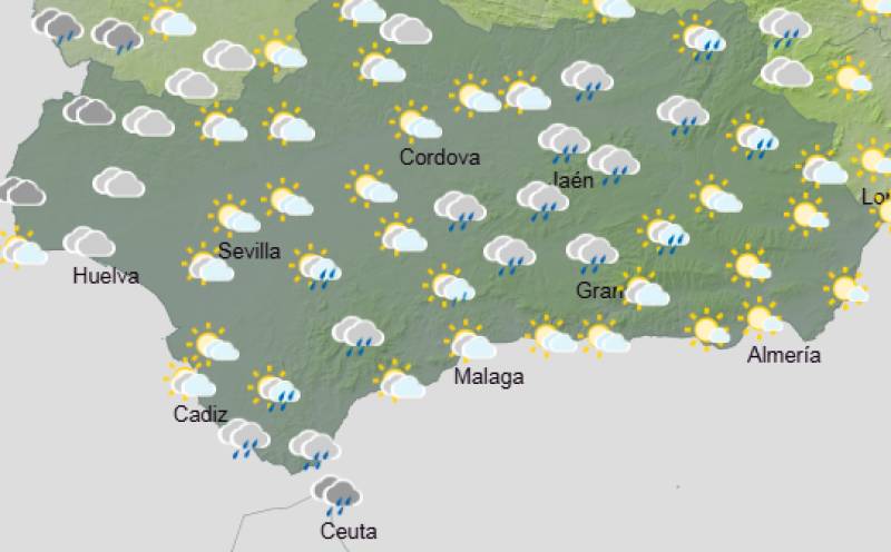 Andalucía weekly weather forecast February 9-12: Showery spells and blustery winds
