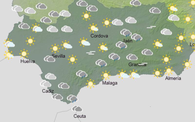 Andalucía weekend weather forecast February 12-15: Windy with rain easing to brighter skies