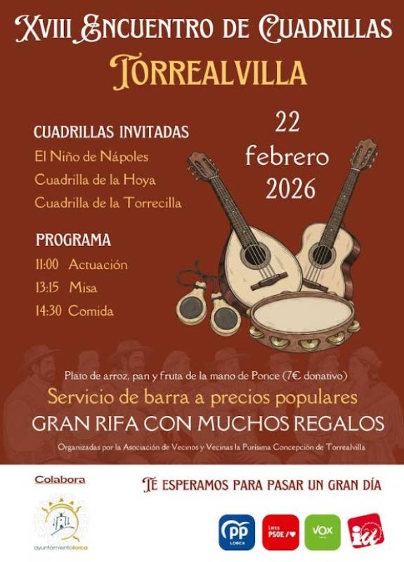 February 22 Traditional music and merriment in the Lorca village of Torrealvilla