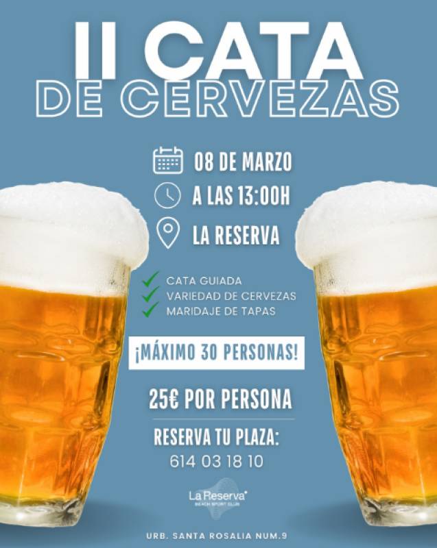 March 8 Beer tasting at Santa Rosalía Lake and Life Resort