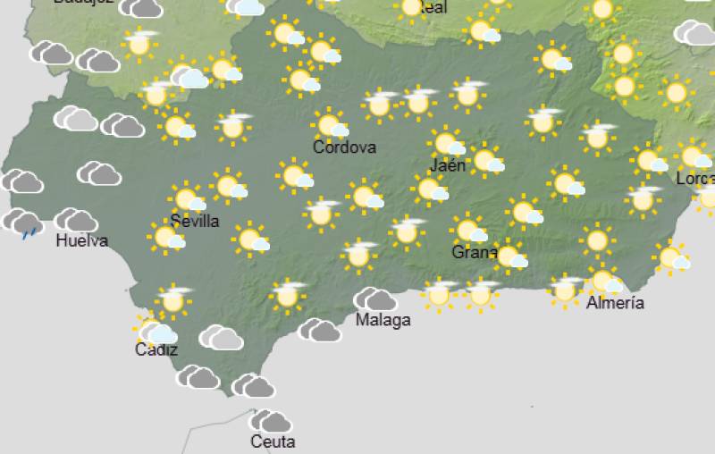 Andalucía weekend weather forecast March 19-22: Showers and very gusty winds