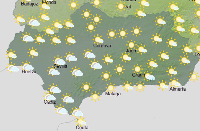 Andalucía weekly weather forecast April 20-23: Hot inland, breezier coast and a few showers