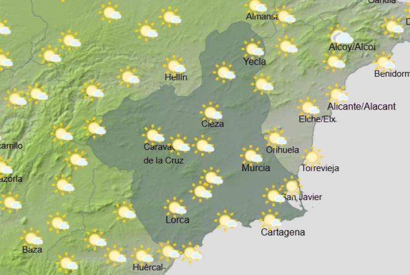 Murcia weekly weather forecast April 20-23: The early summer temperatures continue