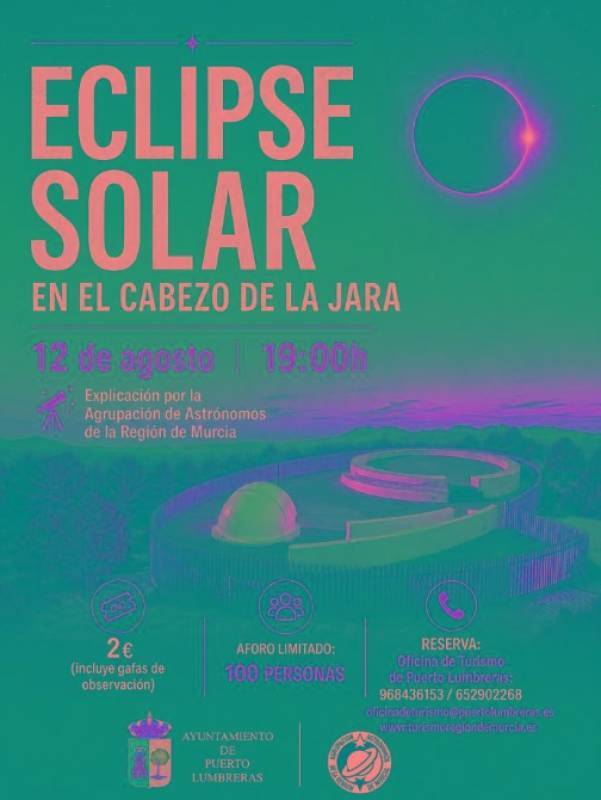 August 12 See the eclipse of the sun at the observatory in Puerto Lumbreras